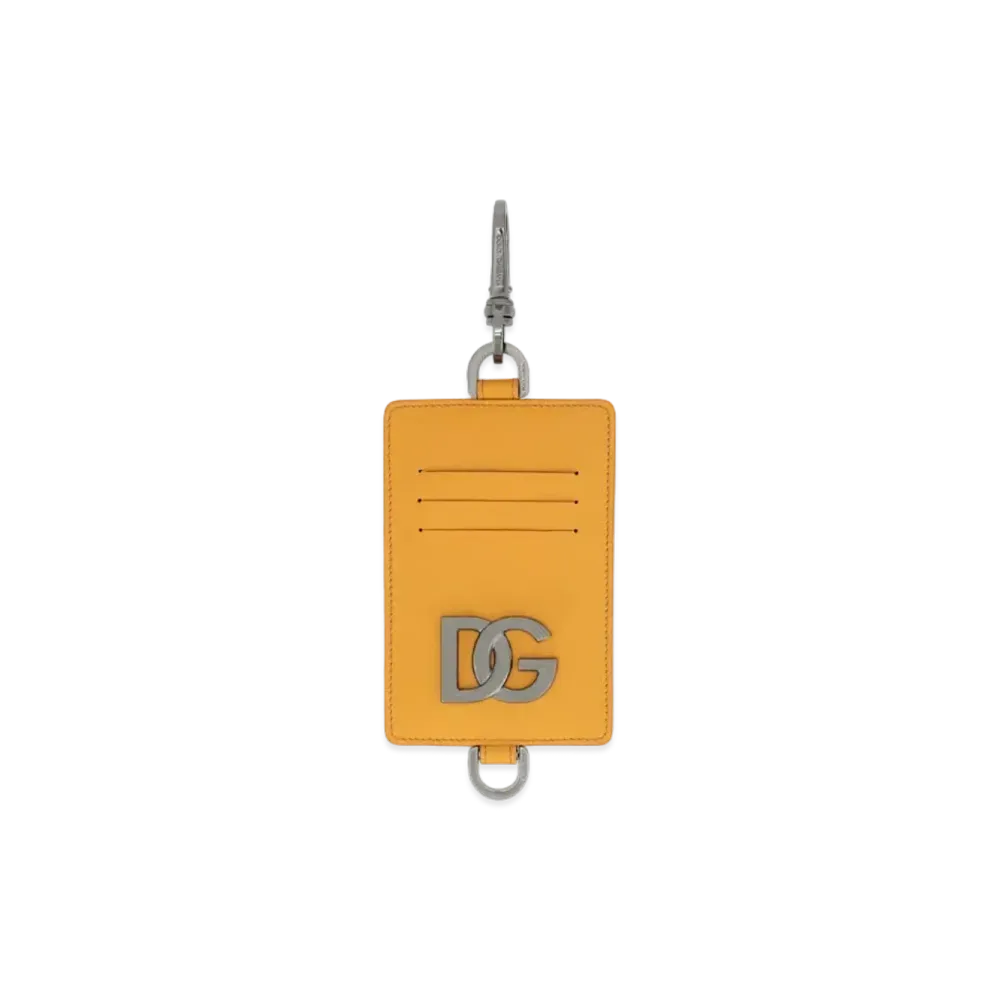 Dolce&Gabbana Card Case Calfskin DG Logo "Yellow"