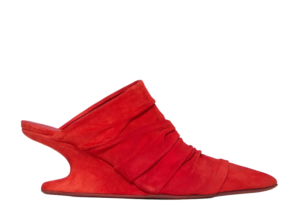 Rick Owens Women's SS26 Cantilever 6 Sharp Sabot Suede Leather "Carnelian"