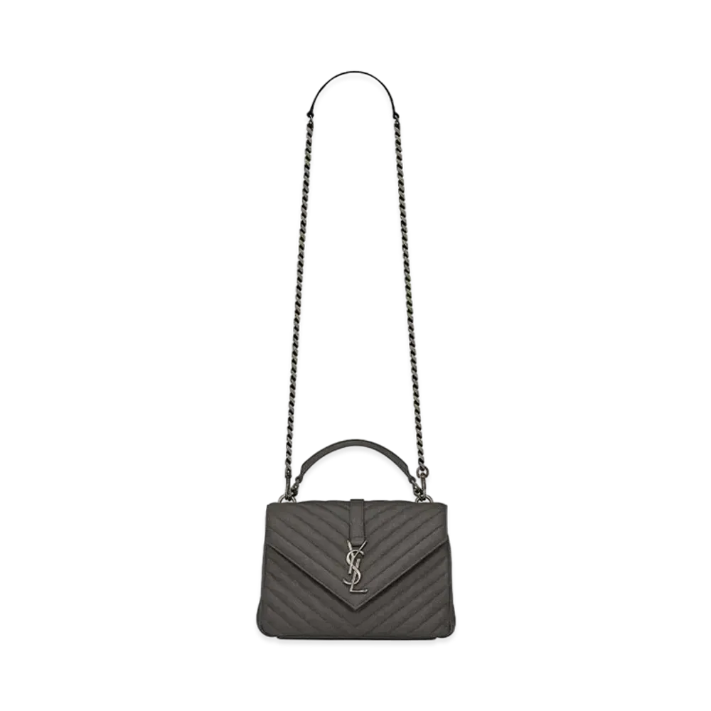 Saint Laurent College Medium In Quilted Leather "Asphalt Grey"