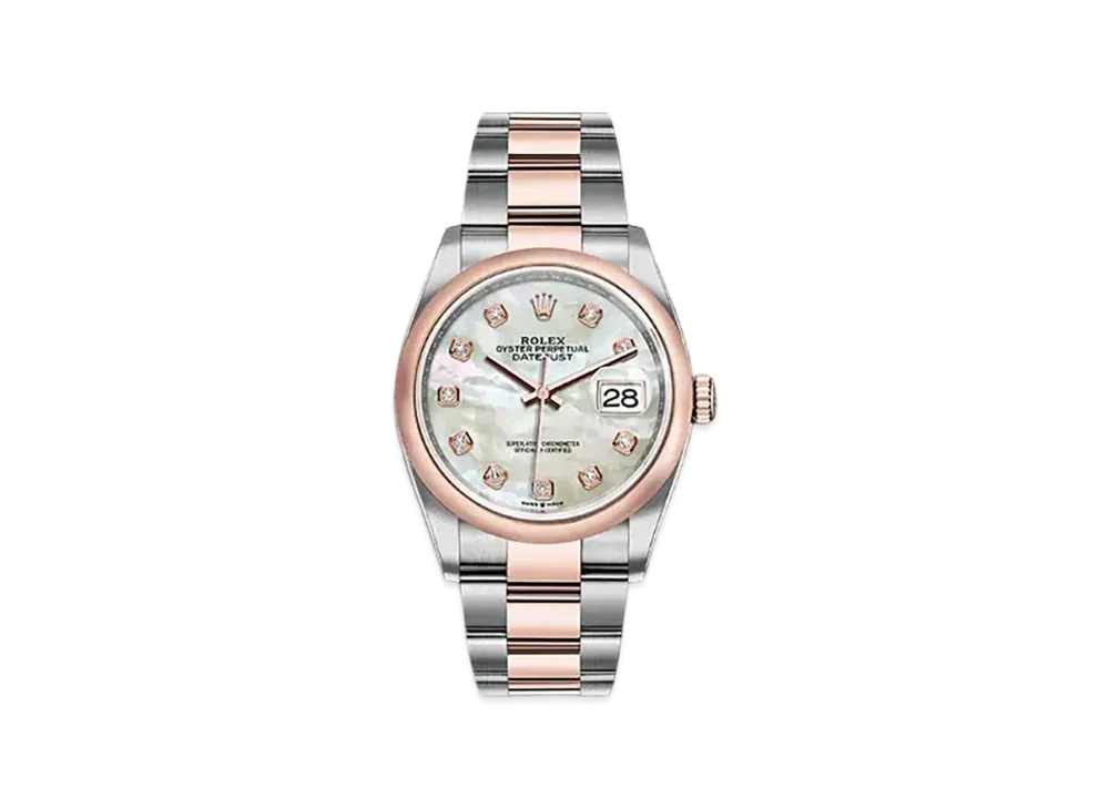 ROLEX Date-Just 36 10P White Shell Dial 10P Diamonds 126201NG