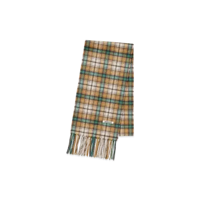 AURALEE Cashmere Check Stole "Brown Yellow Check"