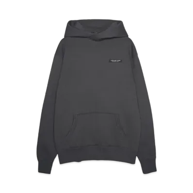RATS FLEECE CROSS NECK HOODIE "CHARCOAL"