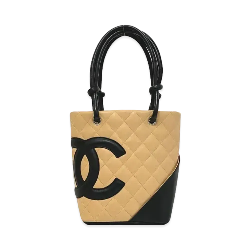 CHANEL Cambon Line Small Tote Bag "Beige/Black"