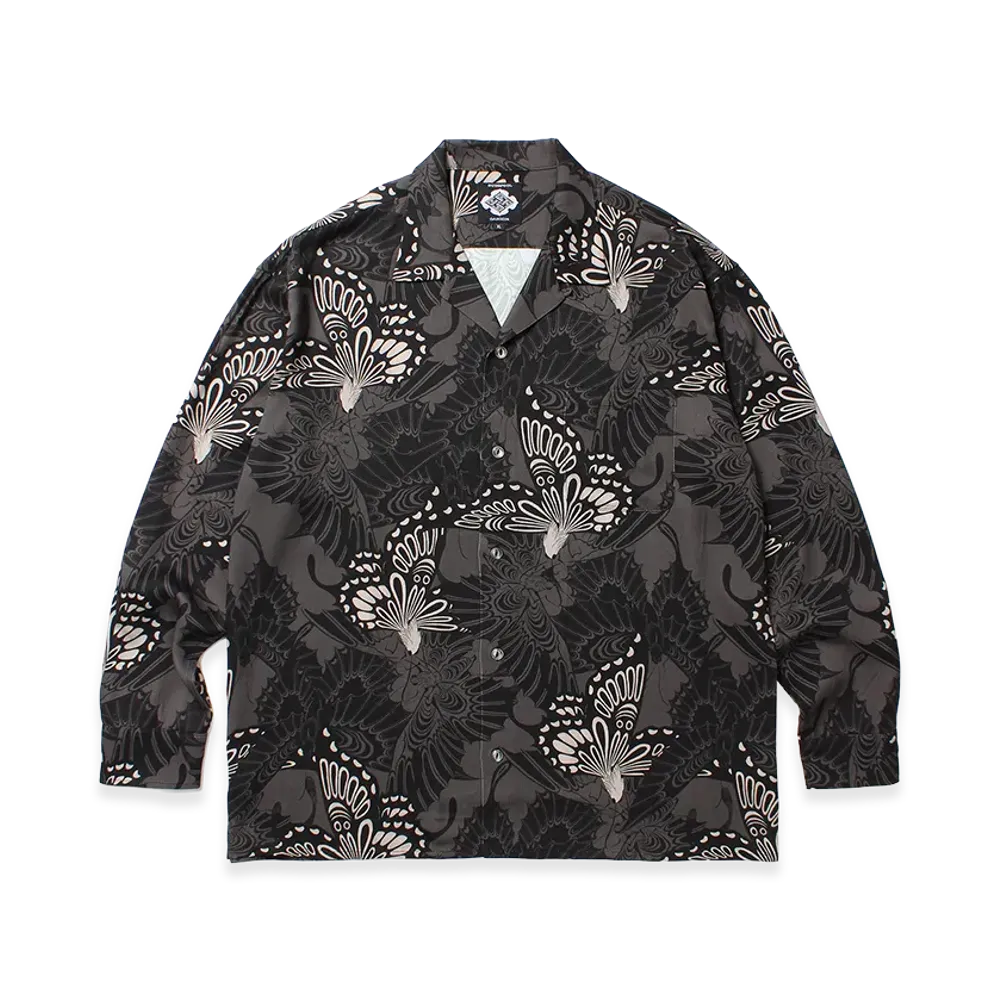 APHRODITEGANG GAKKIN x BUDSPOOL Sanencho L/S Hawaiian Shirt "Black"