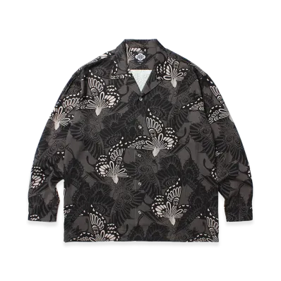APHRODITEGANG GAKKIN x BUDSPOOL Sanencho L/S Hawaiian Shirt "Black"