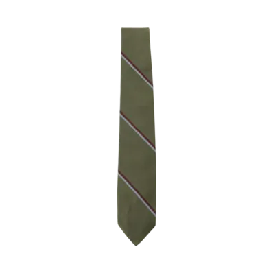 BEAMS Silk Tie Wide Regimental Stripe "Green"