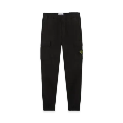 Stone Island 31310 Supima Cotton Twill Stretch TC Regular Tapered Fit Jogger Cargo Pants - 24FW "Black"