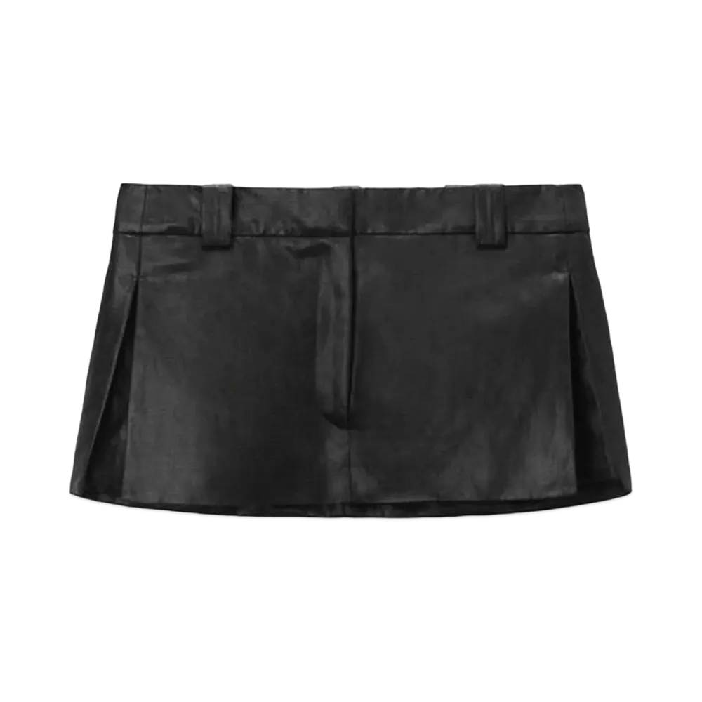 Alexander Wang Fitted Skort With Side Slit In Linen Chintz "Black"