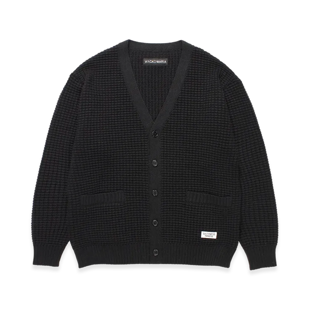 WACKO MARIA Waffle Knit Cardigan "Black"
