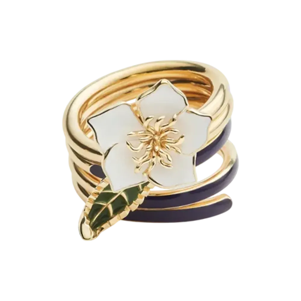 Bottega Veneta Flower Ring "Wave/Avocado"
