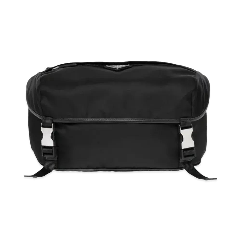 PRADA Re-Nylon and Saffiano Leather Shoulder Bag "Black"