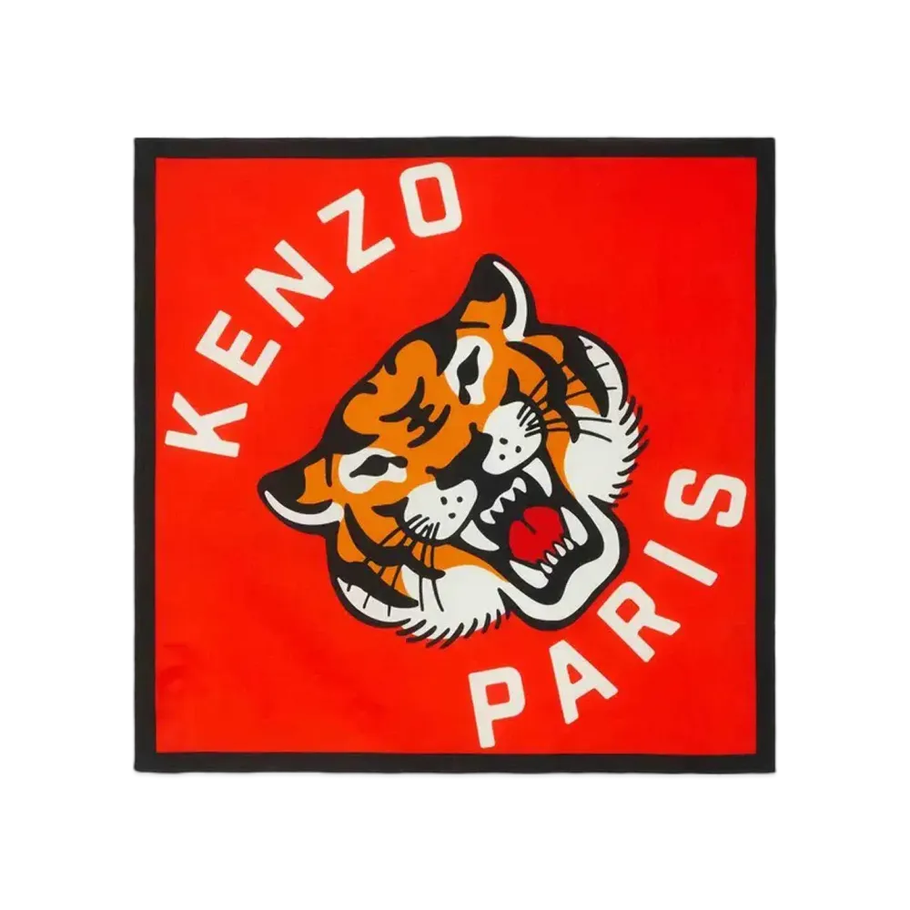 KENZO 'STAMP' Cotton Bandana "Medium Red"