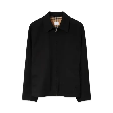 Burberry Men's Gabardine Harrington Jacket "Black"