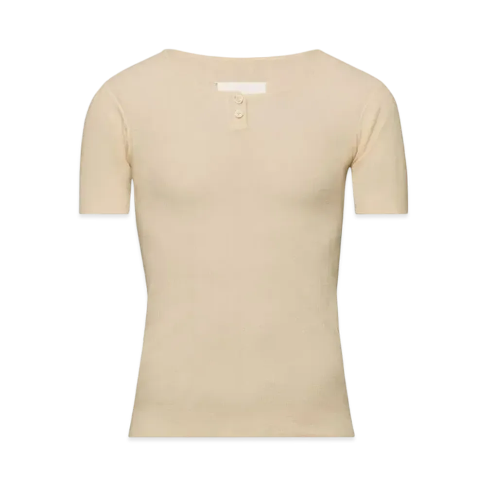 Maison Margiela Men's Rib Knit Top "Pink Beige"