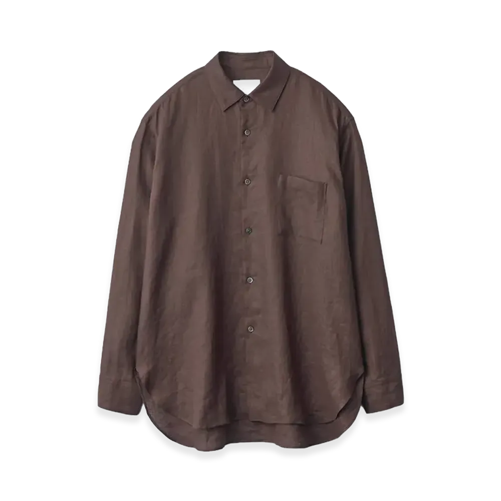ssstein Light Linen Oversized LS Shirt "Brown"