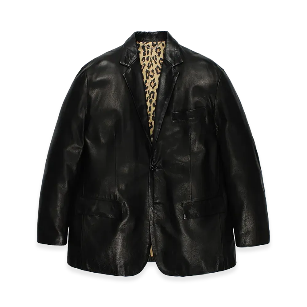 WACKO MARIA Leather Single Breasted Jacket "Black"