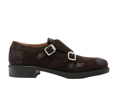Church's × MIU MIU Women's Double Strap Brogue Shoes "Brown"