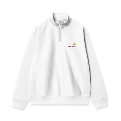 Carhartt WIP Half Zip American Script Sweatshirt "White"