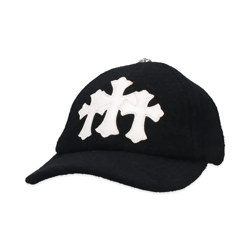 Chrome Hearts Cemetery Cross Baseball Wool Cap "Black/White"