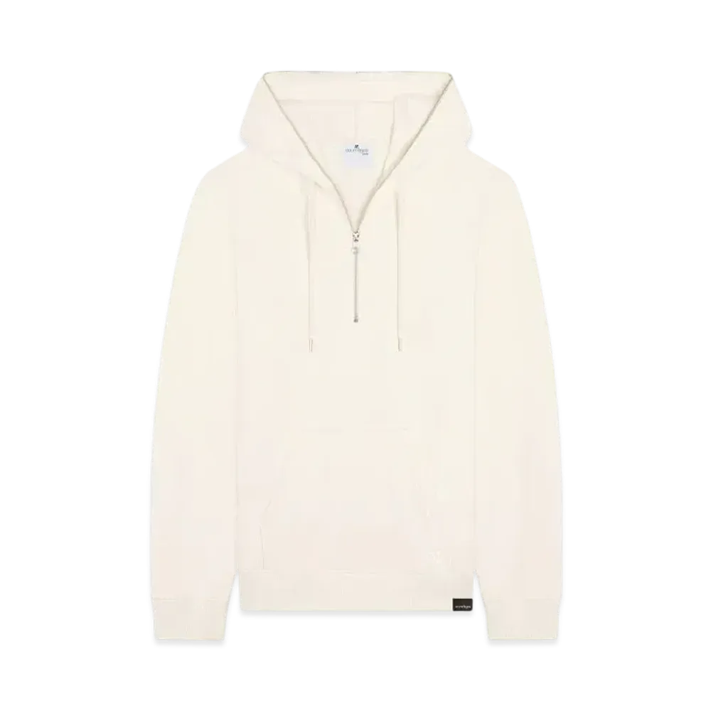 Courreges Zipped Fleece Hoodie "Natural Beige"