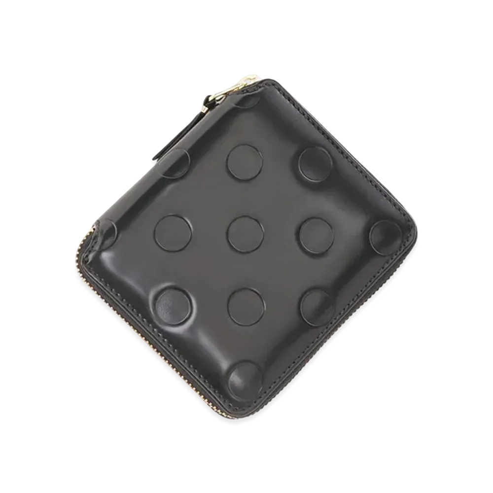 COMME des GARCONS Wallet Polka Dot Embossed Bifold Wallet with Coin Purse "Black"