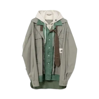 Maison MIHARA YASUHIRO Mix Layered Shirt "Khaki"