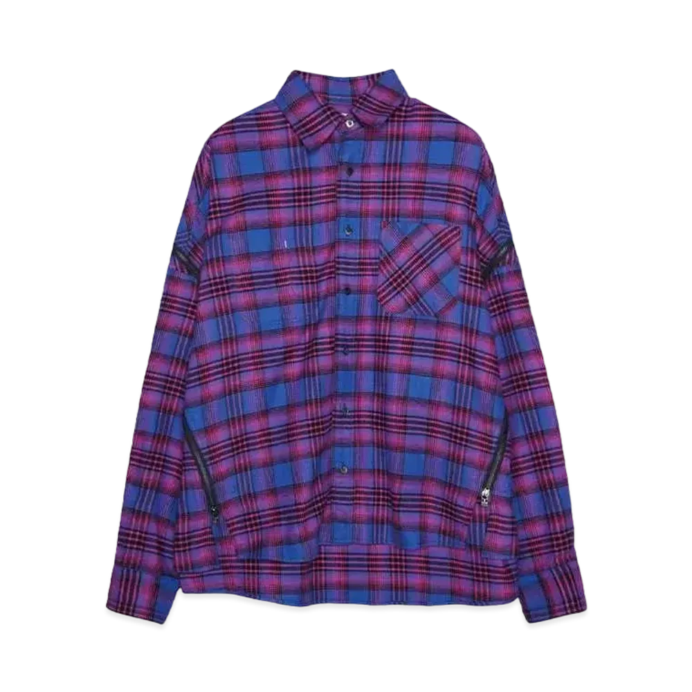 FACETASM ORIGINAL CHECK ZIPPER SHIRT "NAVY x PINK"