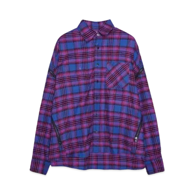 FACETASM ORIGINAL CHECK ZIPPER SHIRT "NAVY x PINK"