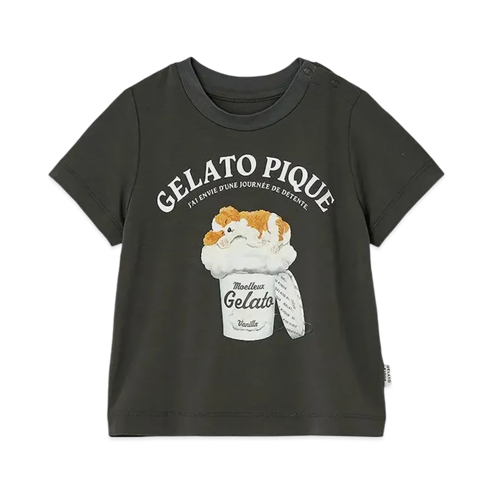 GELATO PIQUE Baby Sleeping Dog T-Shirt "Charcoal Gray"