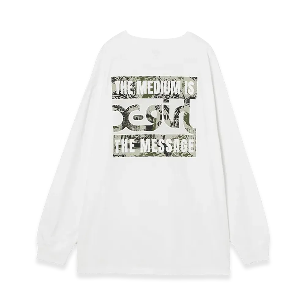 X-Girl Women's Brushed Collage Graphic Logo L/S Big Tee Dress "White"