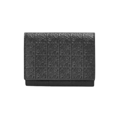 LOEWE Repeat Trifold Wallet Emboss Silk Calf "Black"