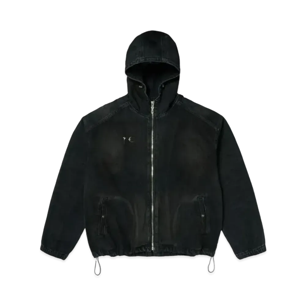 THUG CLUB Basic Emblem Denim Jacket "Black"