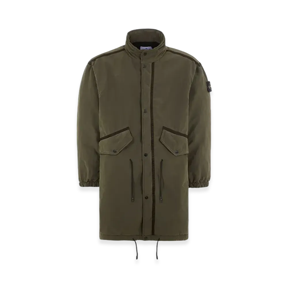 Stone Island 70631 David Light-TC with Micro Fleece Fishtail Trench Coat - 23FW "Olive Green"
