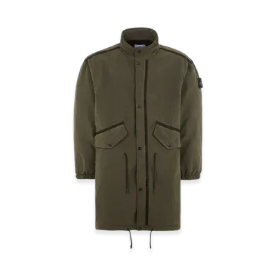 Stone Island 70631 David Light-TC with Micro Fleece Fishtail Trench Coat - 23FW "Olive Green"