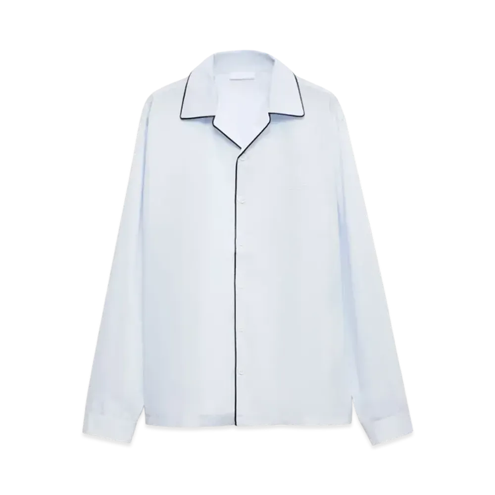 PRADA Men's Cotton Shirt "Light Blue/White"