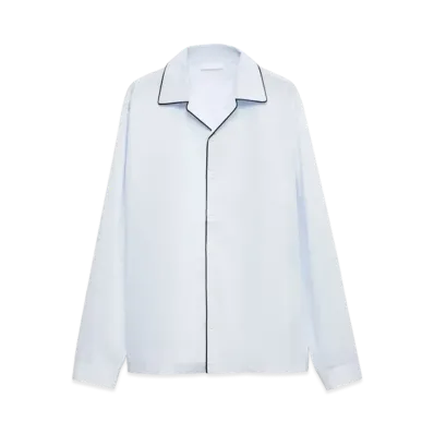 PRADA Men's Cotton Shirt "Light Blue/White"