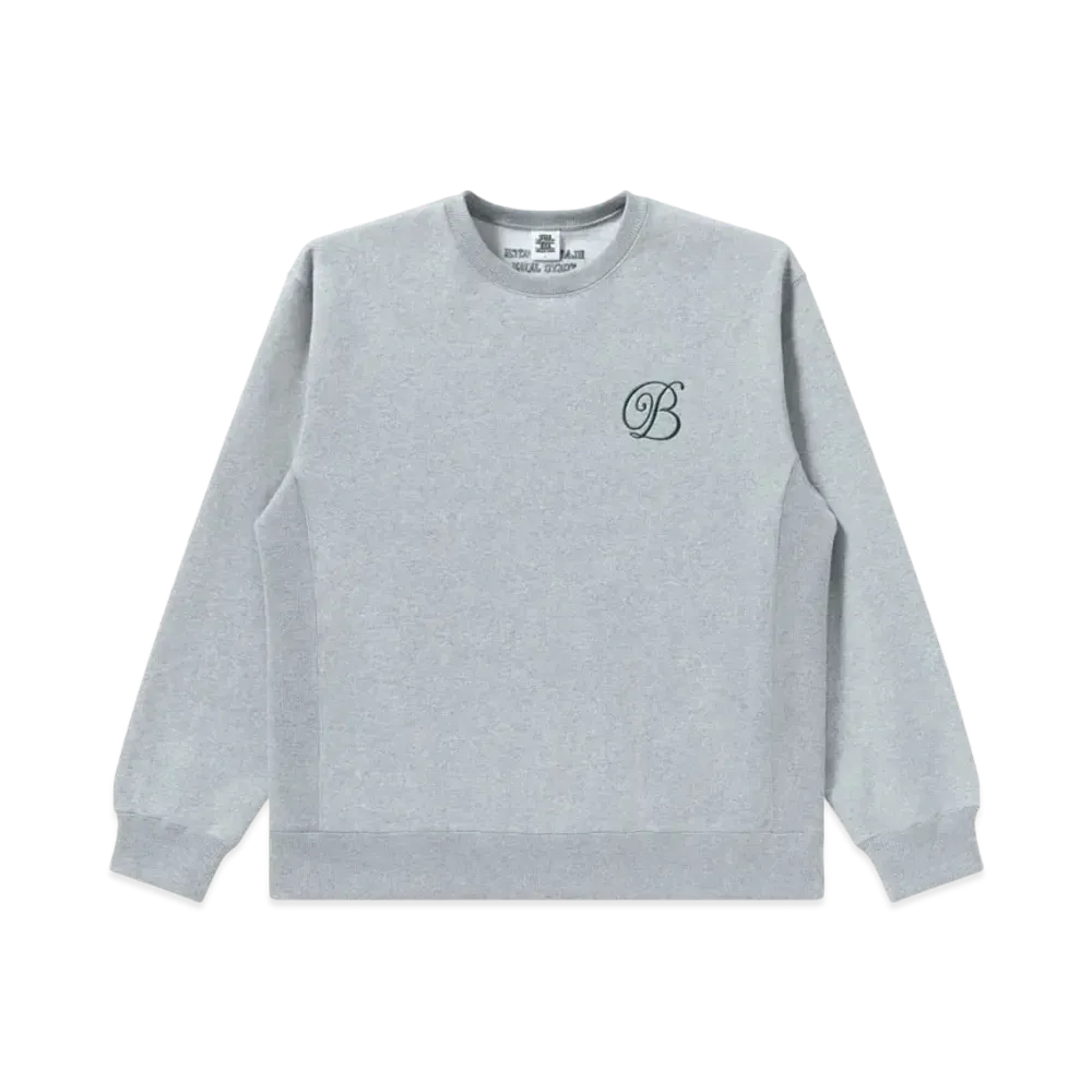 BlackEyePatch B Emblem Heavyweight Crew Sweat "Hether Gray"