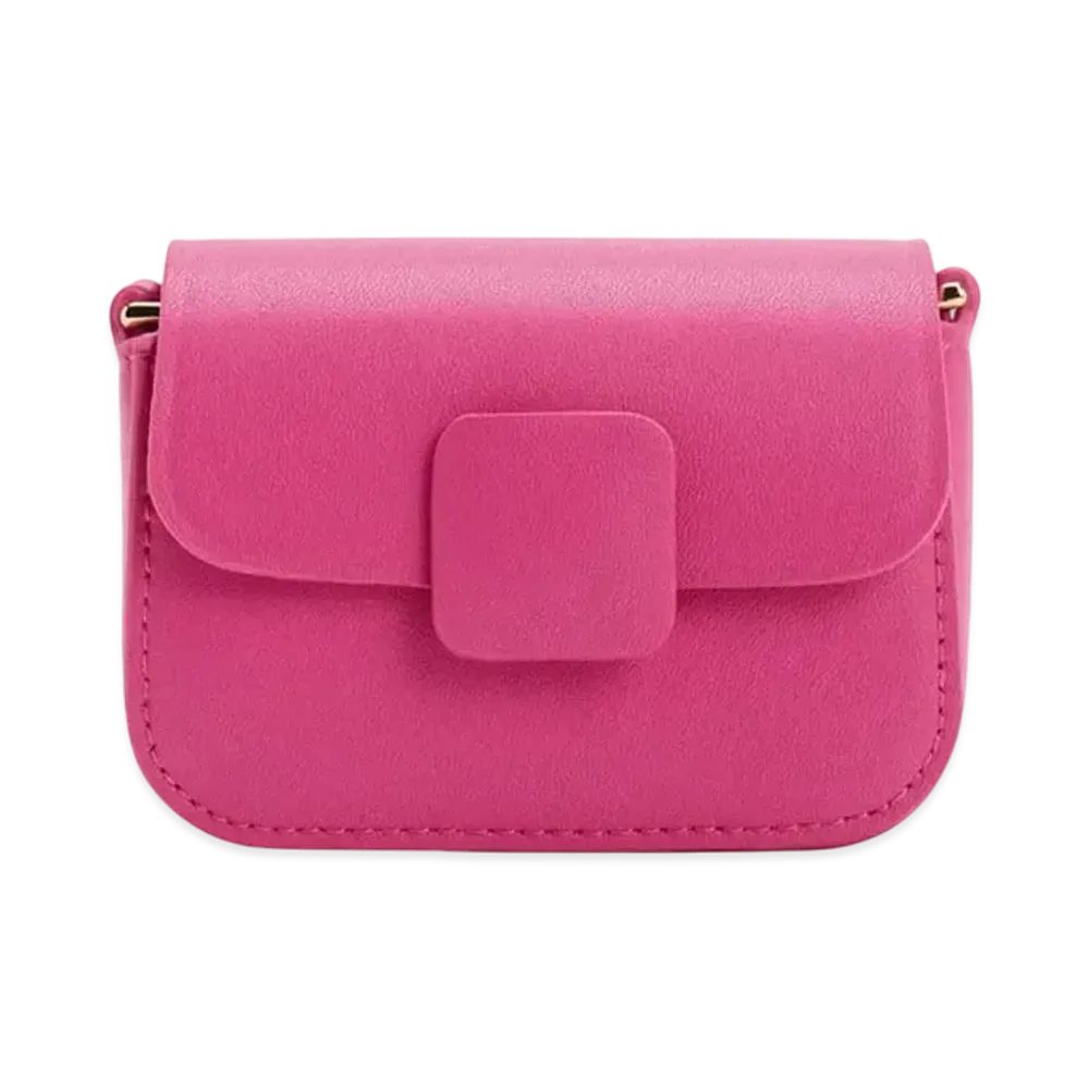 CHARLES & KEITH Mini Core Square Push Lock Bag "Fuchsia"