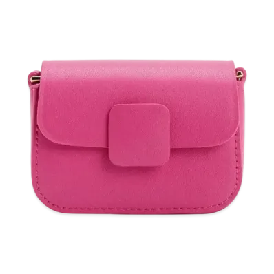 CHARLES & KEITH Mini Core Square Push Lock Bag "Fuchsia"