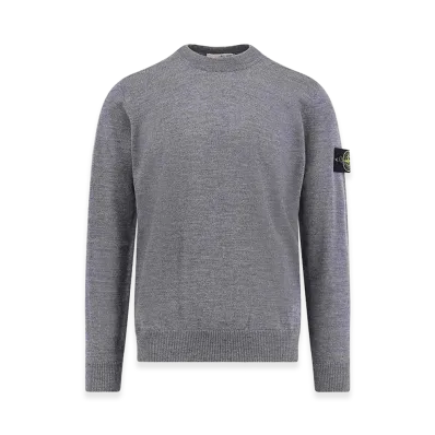 Stone Island Lightweight Wool Crew Neck Sweater "Gray"