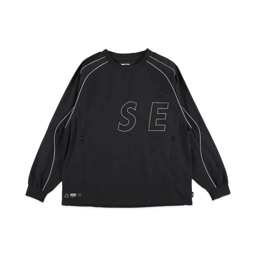WIND AND SEA Reflective Piping Track L/S Top "Black"
