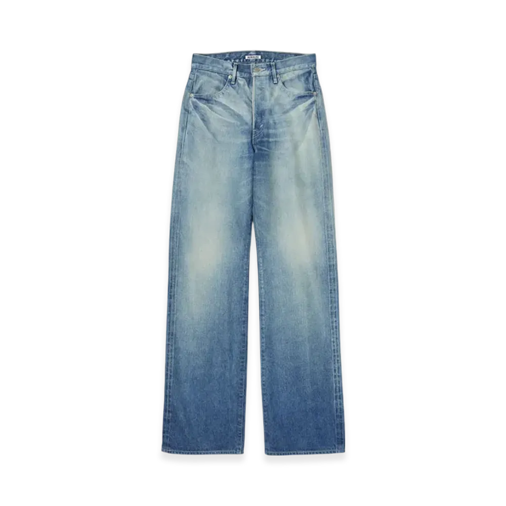 AURALEE Selvedge Faded Heavy Denim Pants "Faded Indigo"