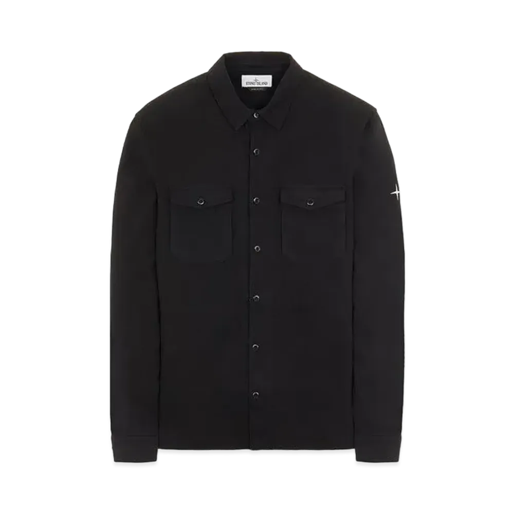 Stone Island 12004 TEXTURED BRUSHED RECYCLED COTTON_REGULAR FIT "Black"