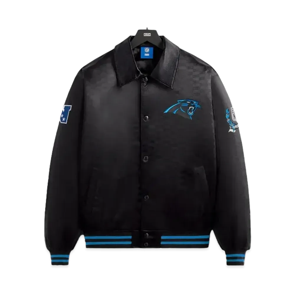 Kith x the NFL: Panthers Satin Bomber Jacket "Black"