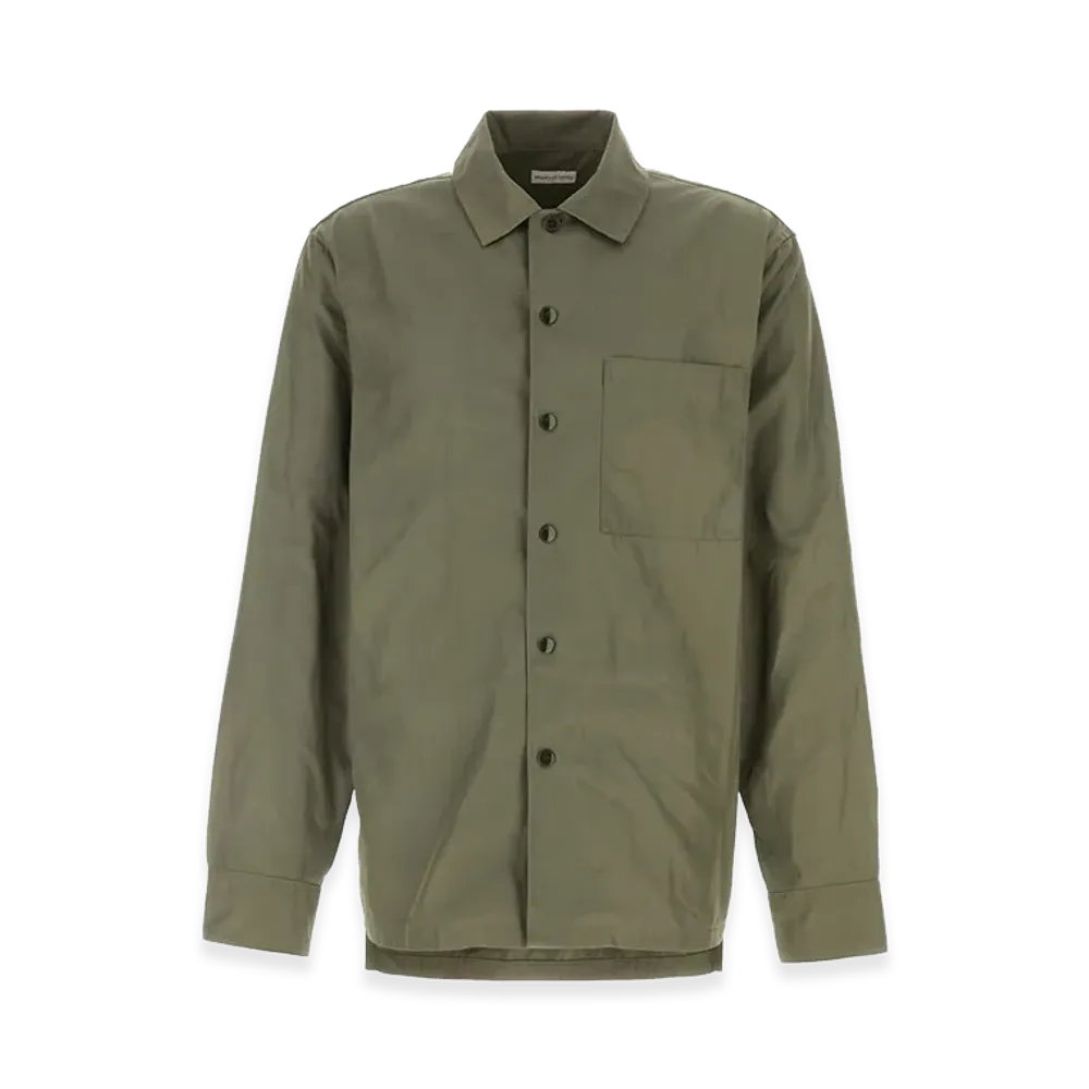 DRIES VAN NOTEN Army Green Polyester Cornish Shirt "Green"