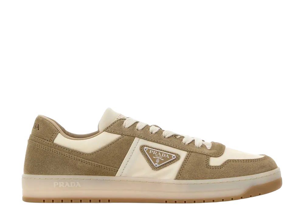 PRADA Two-Tone Canvas And Suede Downtown Sneakers "Multicolor"