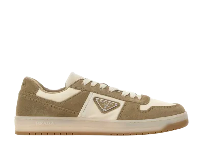 PRADA Two-Tone Canvas And Suede Downtown Sneakers "Multicolor"