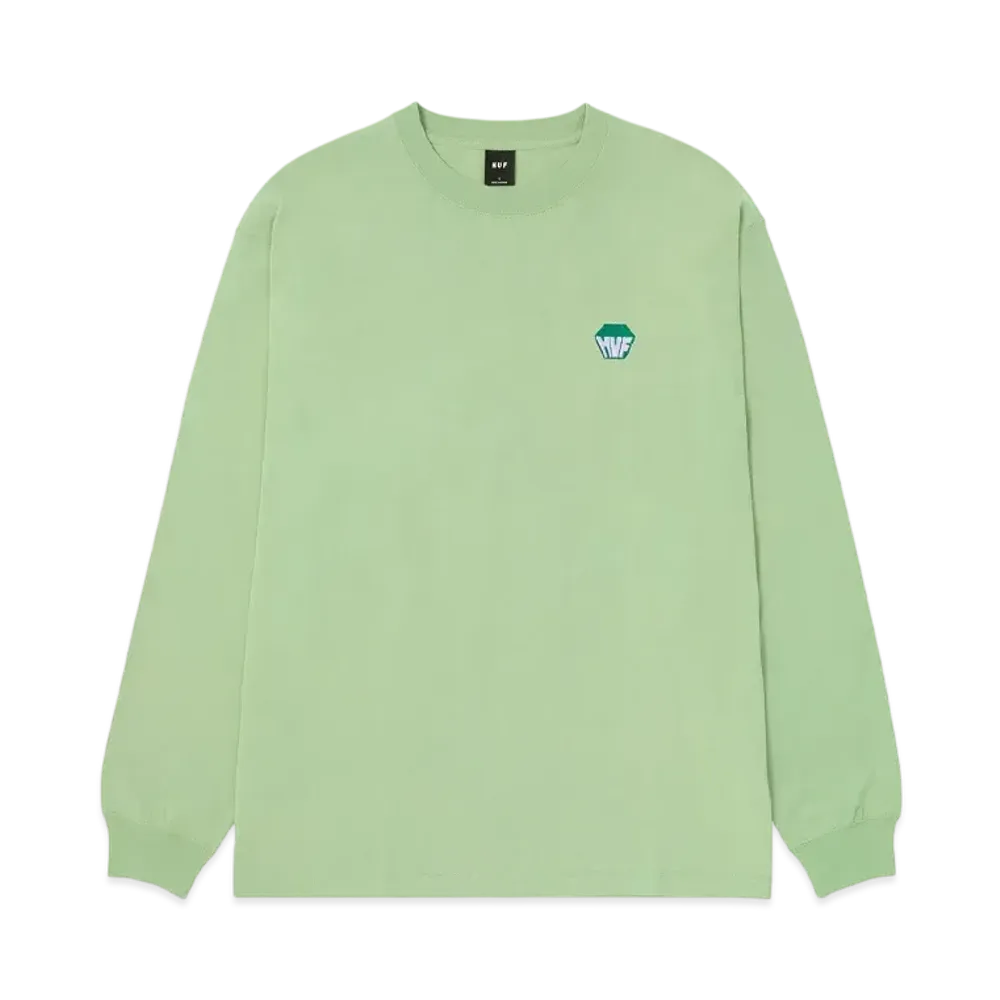 HUF Big Block Emb LS Tee "Basil"