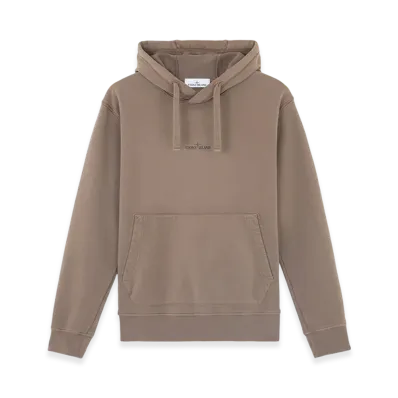 Stone Island 66283 Cotton Fleece Sweatshirt with Institutional Two Print - 24FW "Walnut Brown"