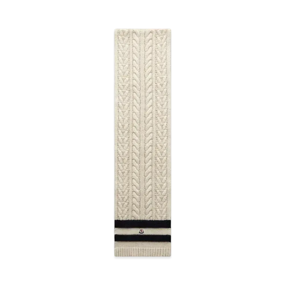 MONCLER Cashmere Blend Scarf "Navy/Beige"